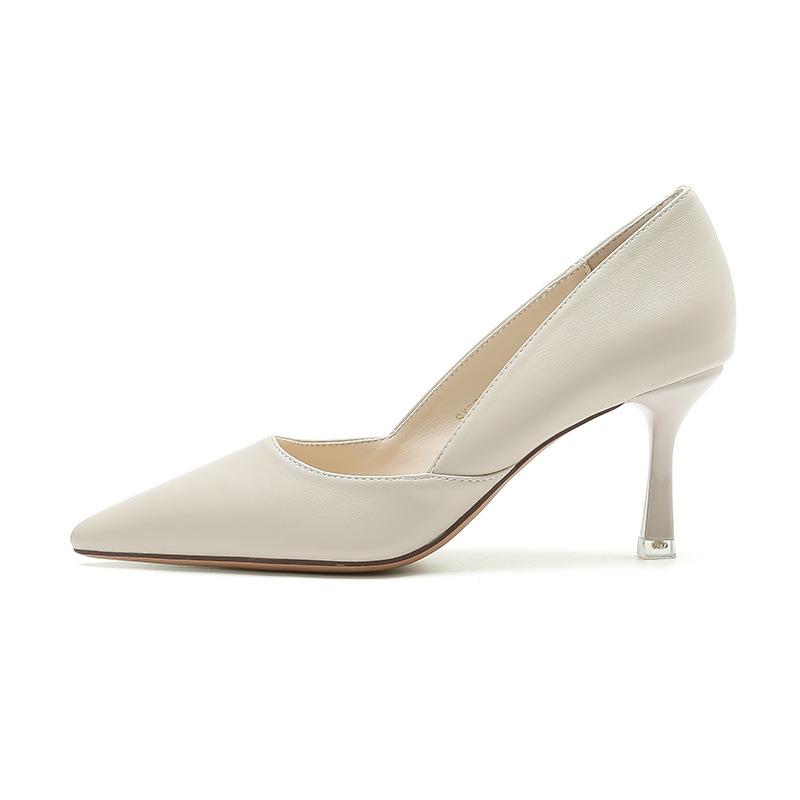 7-Pointed Stiletto High Heels Women's Daily Commute Professional Work Single Shoes Women's Simple Solid Color Bridesmaid Shoes