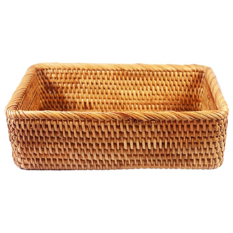 Household Wicker Bread Storage Basket Display Tray Decorative Empty Gift Basket