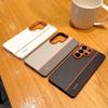 Colorful Faux Leather Red Lens Ring Raised Protective Lens Case For Samsung S26 Ultra S26 Edge Galaxy S25 Ultra S24 + Slim Cover