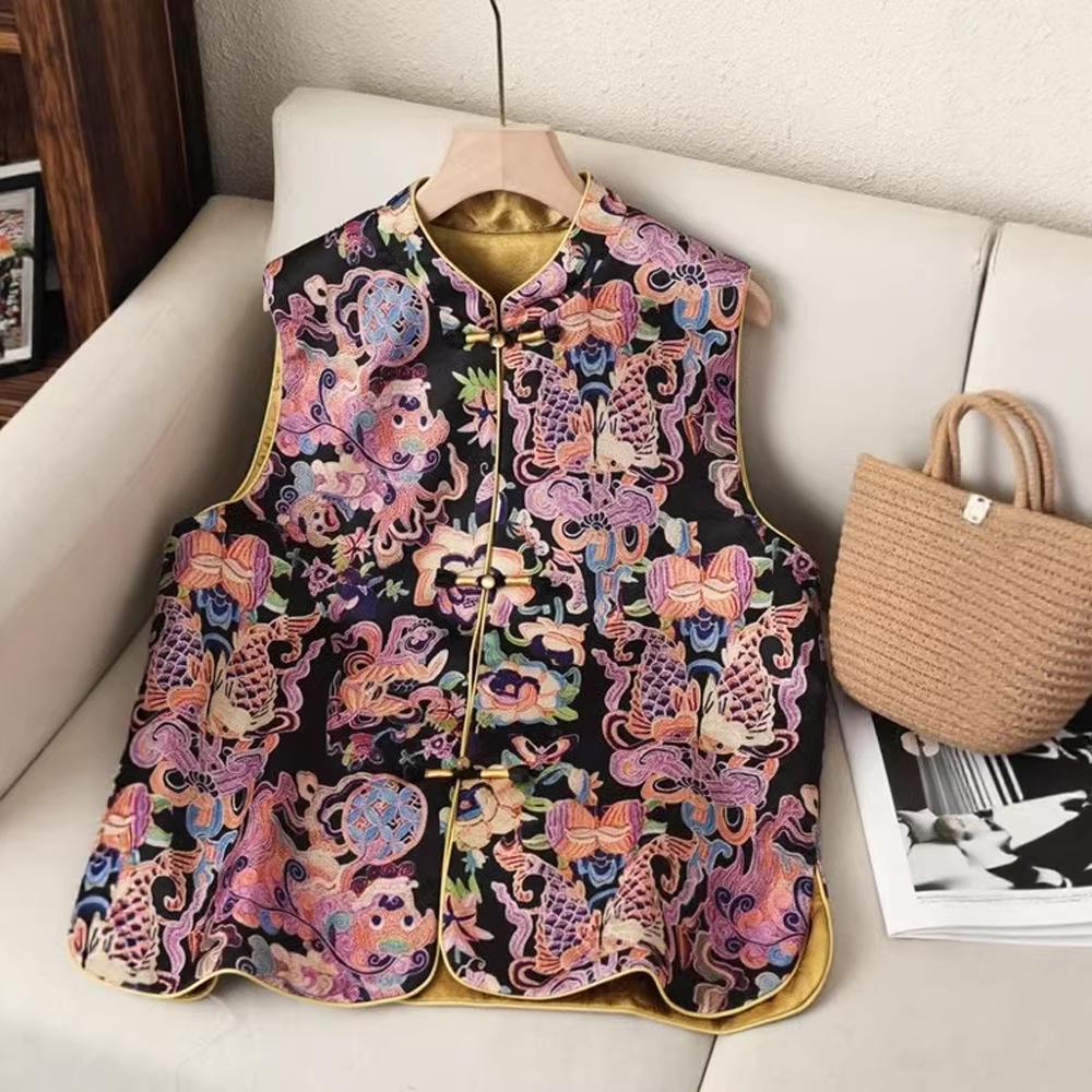2026 Spring New Fashion Retro Floral Chinese Style Women's Vest