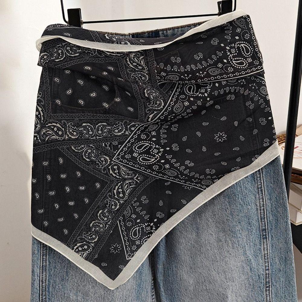 Elegantes Multifunktionales Florales Dreieckstuch Florales Batik-Damen-Halstuch Dreieck Baumwolle Ethnisch Bedrucktes Tuch Passende Hosen