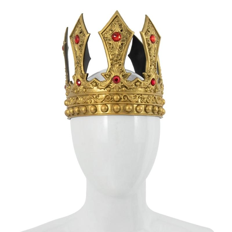 Vintage King Crown for Bridal Grooms Wedding Accessories Crownpiece Hairhoop for RolePlaying Event Theme Party Headpiece