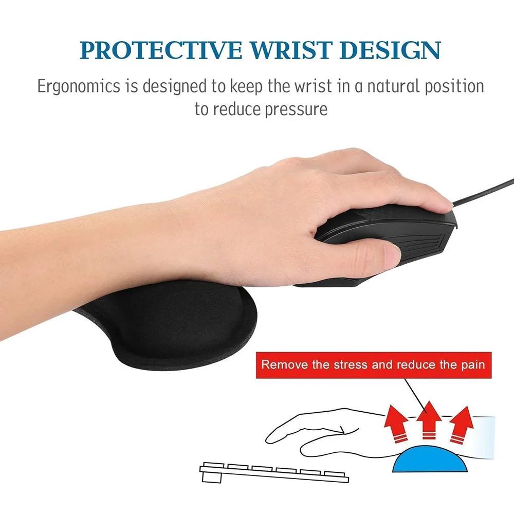Keyboard Wrist Rest Mouse Pad With Wrist Support Memory Foam Keyboard Pad Set Ergonomic Mousepad For Office PC Laptop Mouse Pad