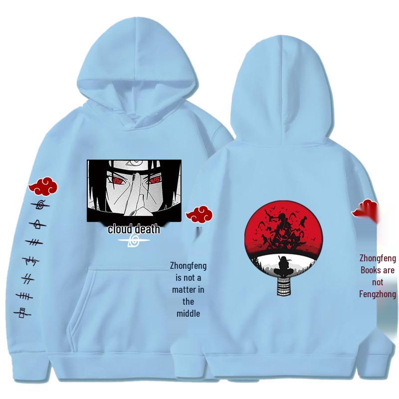 2024 Naruto Anime Men's Trendy Fleece Hooded Sweatshirt - Spring/Autumn Casual Long Sleeve