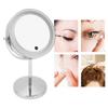 LED Light Makeup Mirror Round Double Sided Magnifying Mirror Standing Mirror for Home Bathroom