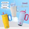 Jumbo Sunset Icebreaker Stainless Steel Thermos with Handle & Straw - Large Capacity, Portable Cold Storage for Outdoors