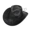 Glitzerndes Cowboyhut Unisex Westernstil Breiter Rand Fedora Hut für Party Festival Cosplay