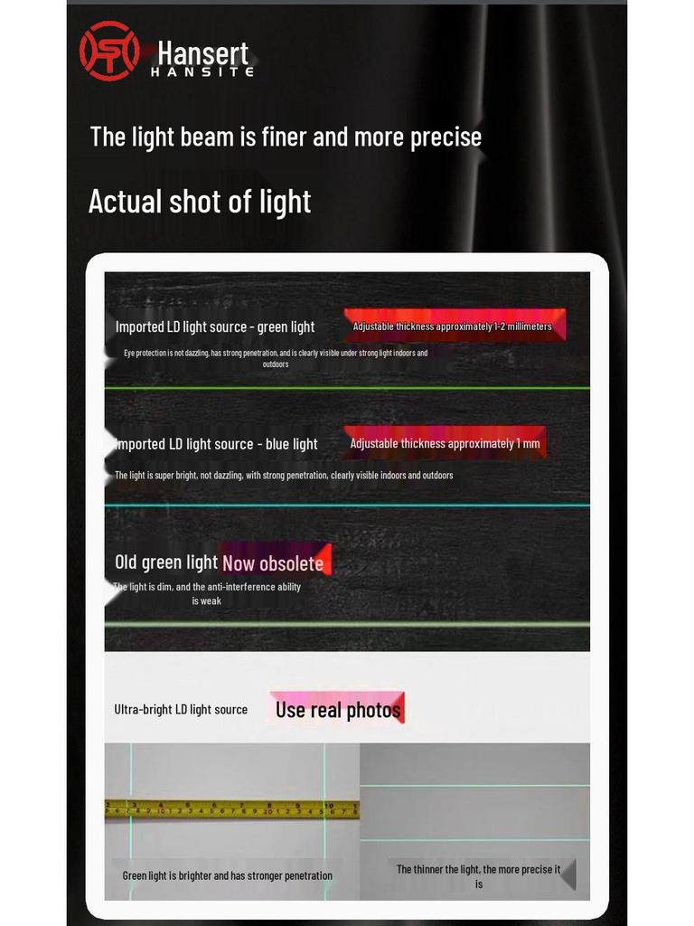 High-Precision 12/16-Line Green Infrared Laser Level for Indoor/Outdoor with Auto-Leveling