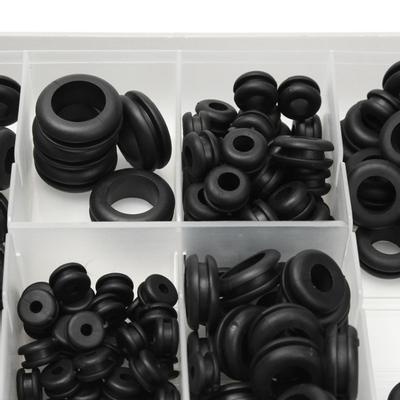 180 Stück Schwarze Gummitüllen Sortimentsset Unterlegscheiben Dichtungen Verkabelung Kabel Dichtungssatz