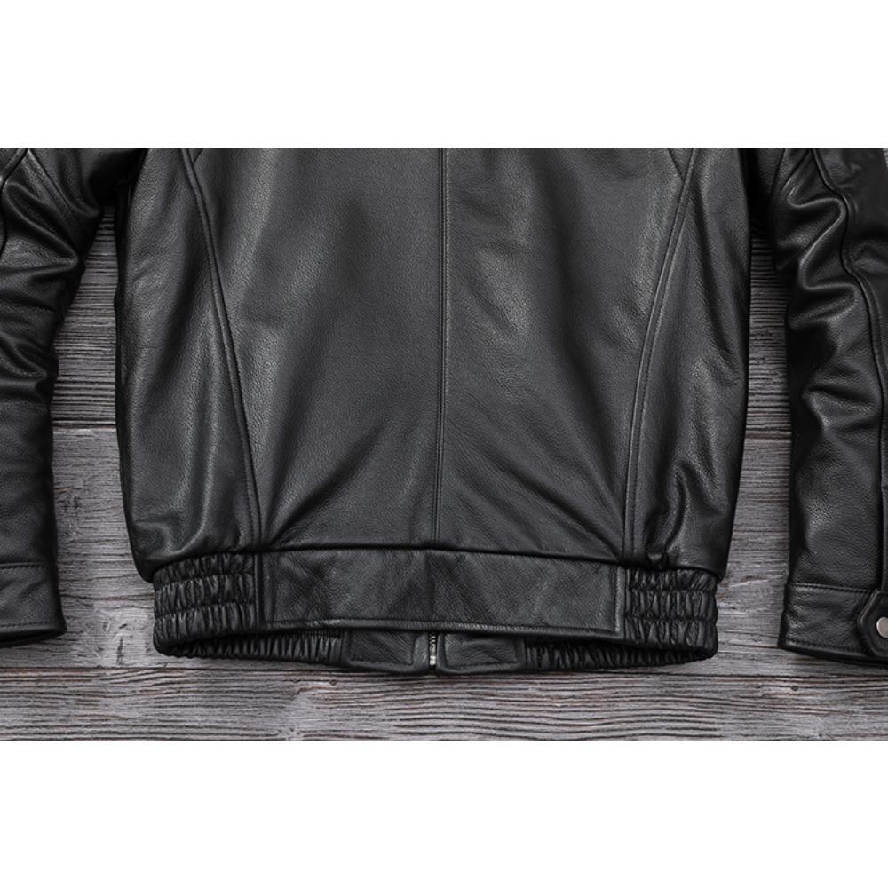 Chinese Size Men Leather Jacket Genuine Cow Leather Natural Fur Collar Flight Jackets Mens Cowhide Coats Winter Air Force Clothes