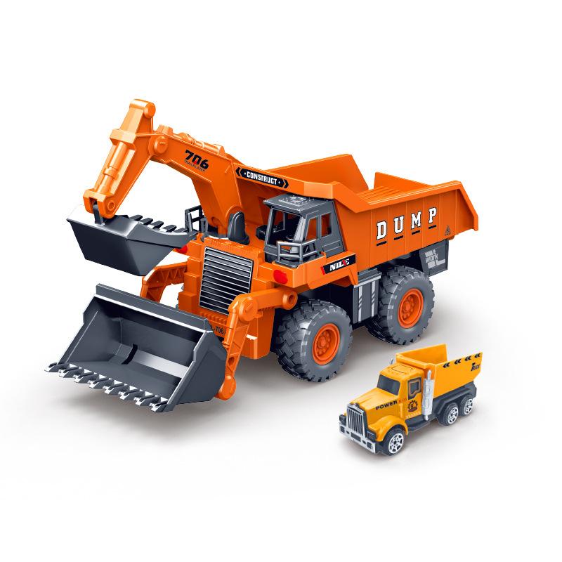 Children s Toys Inertial Digging Bulldozing Catapult Track Engineering Vehicles Story Machines Kindergarten Gifts оранжевый