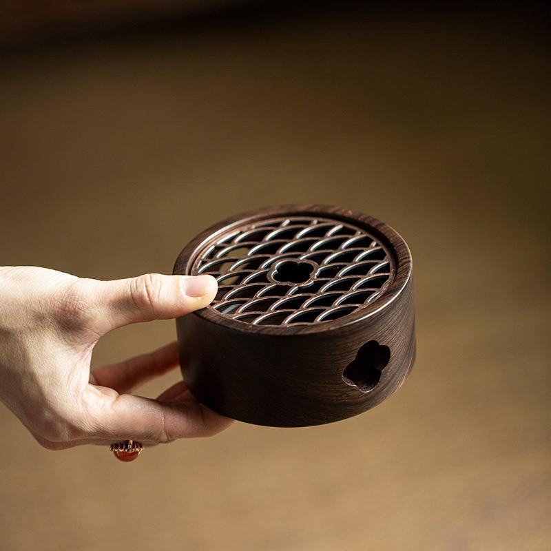Wooden Tea Warmer Tea Set Accessories Heating Insulation Base Candle Tea Brewing Base Warmer Insulation Device