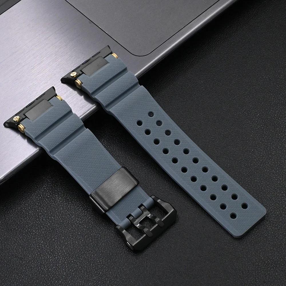 Silicone Watch Strap for Apple Watch Ultra 2 Band 49mm Sport Bracelet for Iwatch 10 46mm 9 8 7 6 Se 5 44mm 45mm Correa Wristband