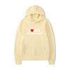 Mens Oversized Hooded Sweatshirt With Heart Print Casual Loose Fit Pullover Streetwear
