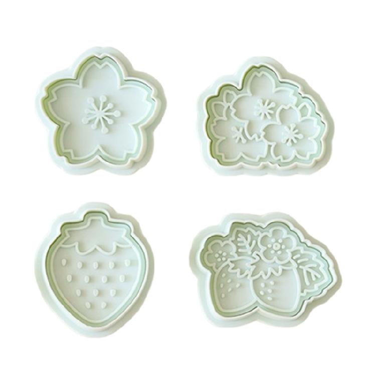 

Flower Strawberries Cookie Cutter Pressable Biscuit Molds Party Supplies 1