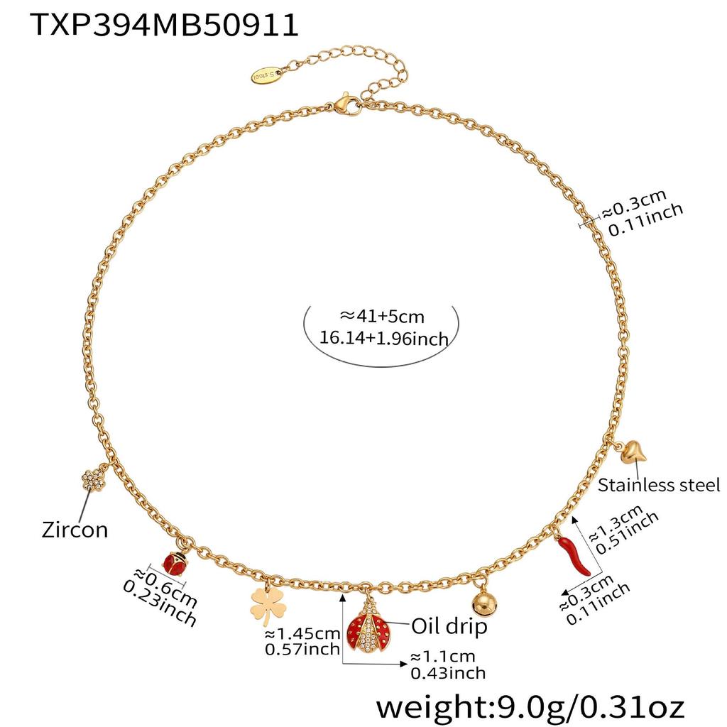 Oumeka Emaille Insekten Accessoire Set - Europäische & Amerikanische Mode Halskette Armband Combo