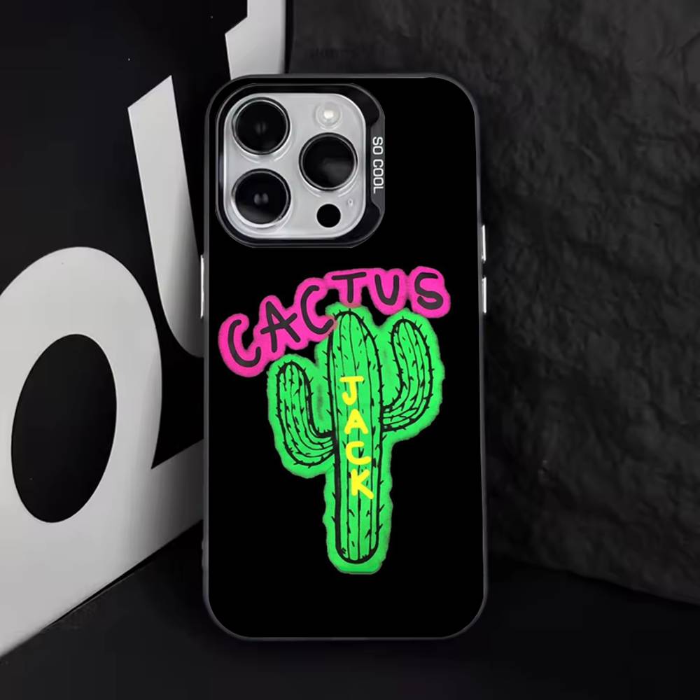 C-Cactuss J-Jack Travis Scott Handyhülle Für iPhone 17,16,15,14,13,12,11,Pro,Max,Plus,E,Air,Mini Schwarze TPU Hülle