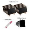 10Pcs Desk Chalkboard Sign with Wood Base Message Board Table Number Food Sign Small Blackboard for Notes Memos Display