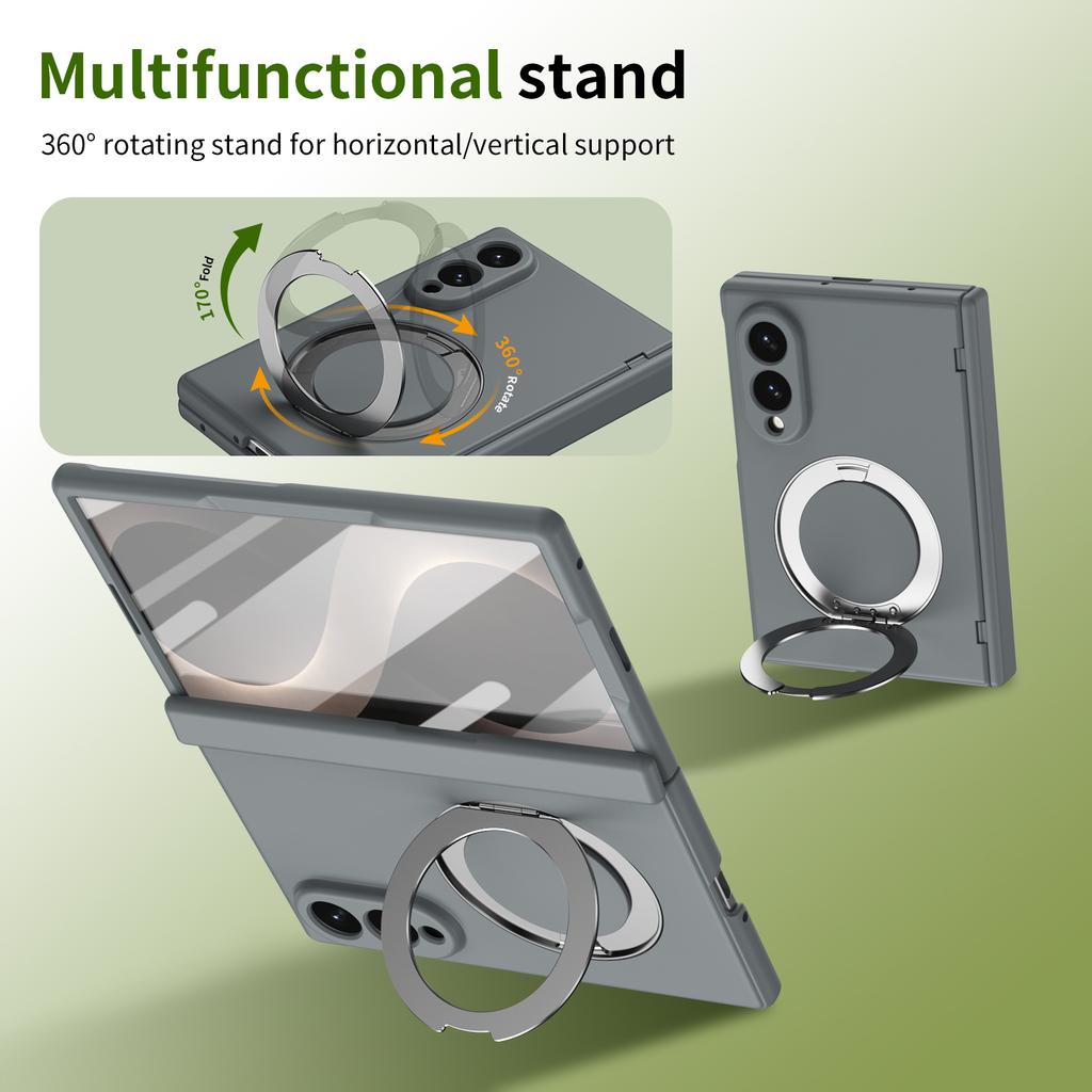 Magnetic Rotating Bracket Wireless Charging Phone Case for Samsung Z Fold 8 7 6 with Tempered Film Fold8 Ultra Protective Cover