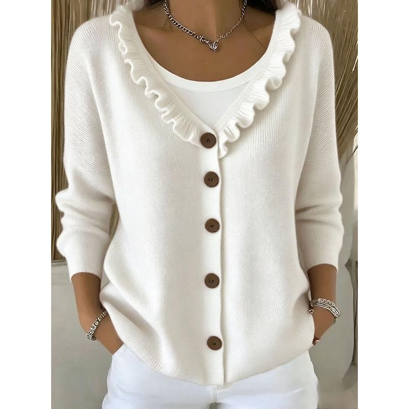 TIFICY Women's Fashion Casual Fall Winter Solid Color Print Long Sleeve POLO Neck Sweaters