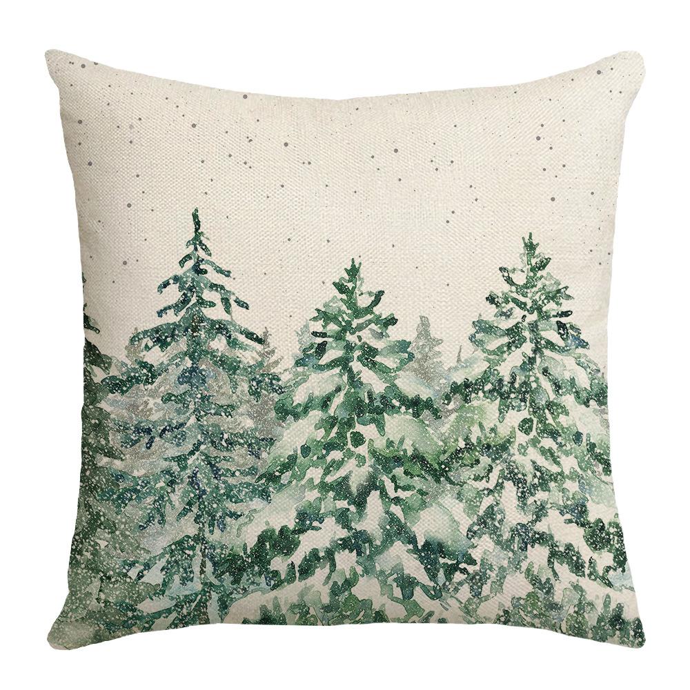 Herbst und Winter Neue Kissenbezug Grau Kiefer und Zypresse Buchstaben Leinen Druck Sofa Kissen Heim Kissenbezug