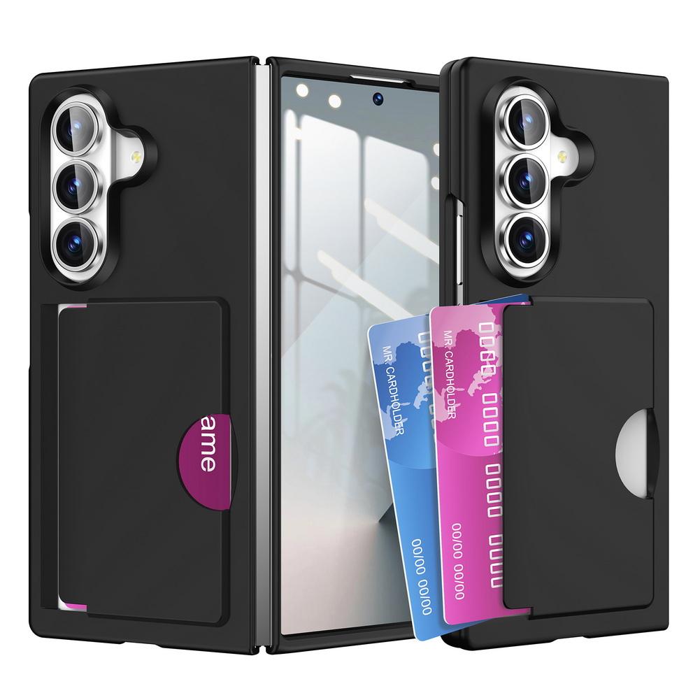 Protective Case for Folding Screen Phones Compatible with IPhone, Samsung Z Fold 7, 6 Fold 7, and Galaxy Z Fold 6, Featuring 2 Credit Card Slots