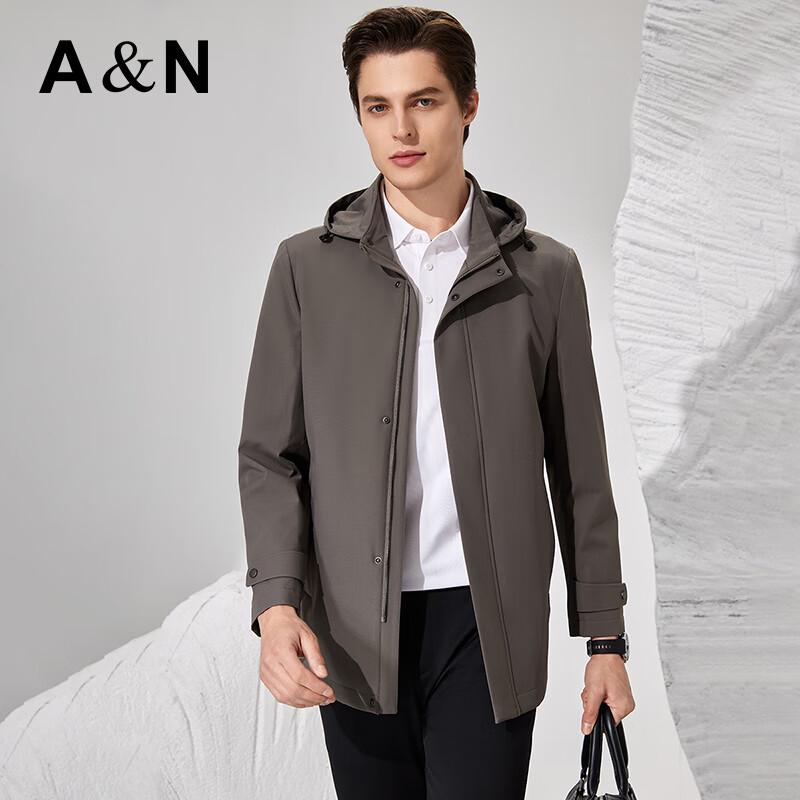 Antonio Men's Easy Care Business Trench Coat with Detachable Hood