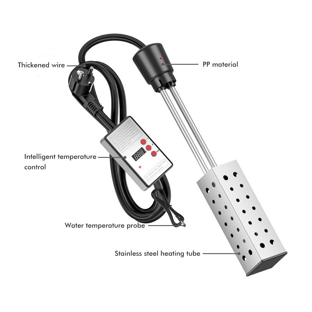 Electric Immersion Heater Bucket Water Heater Household High Power Submersible Pool Bathtub Heater
