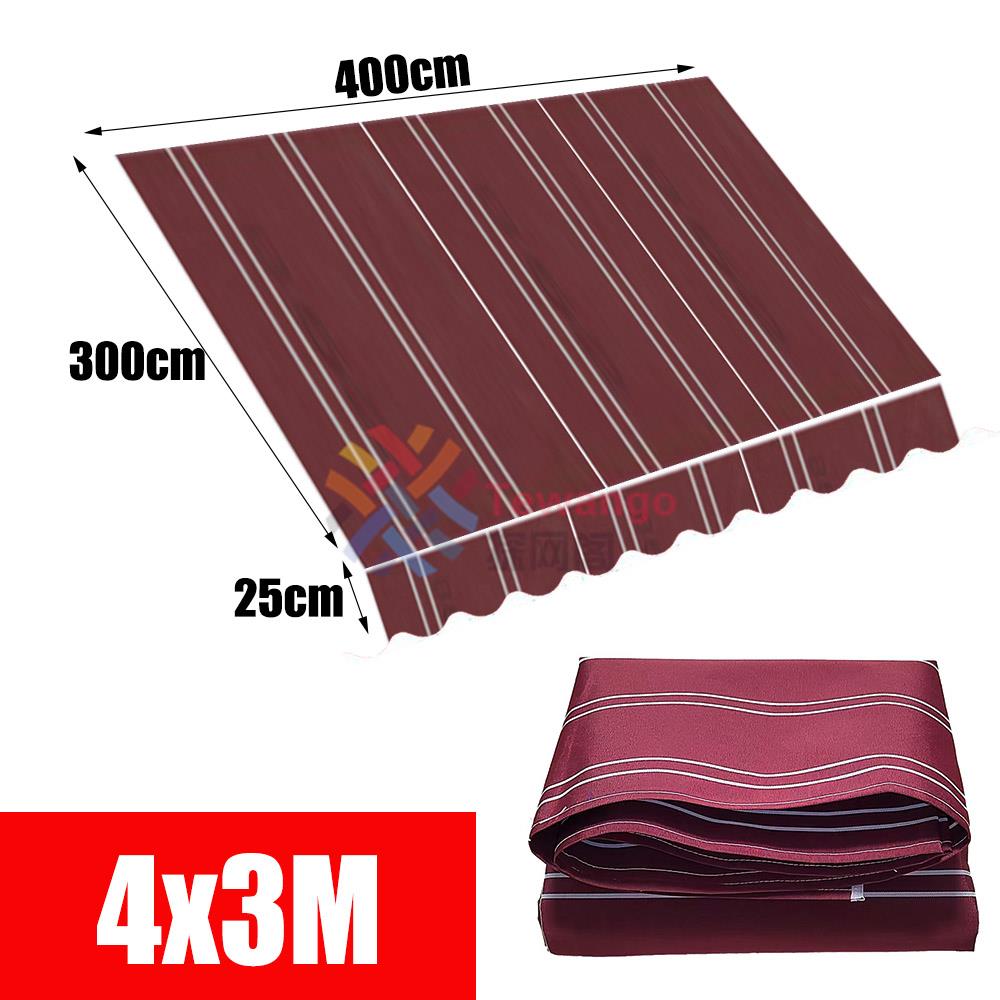 Burgundy White Strips Awning Replacement Fabric Toldo Tewango Canopy Gazebo Outdoor Garden Sun Shade Shelter 300gsm Store Banner