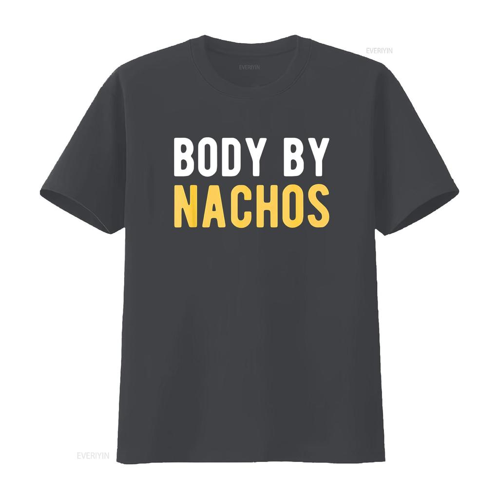 Body By Nachos Funny Mexican Food Diet T Shirt vintage Washed Breathable Stretched Versatile Casual graphic Stylish