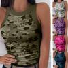 Women's Striped Round Neck Racerback Vest - Sexy Sleeveless Summer Top