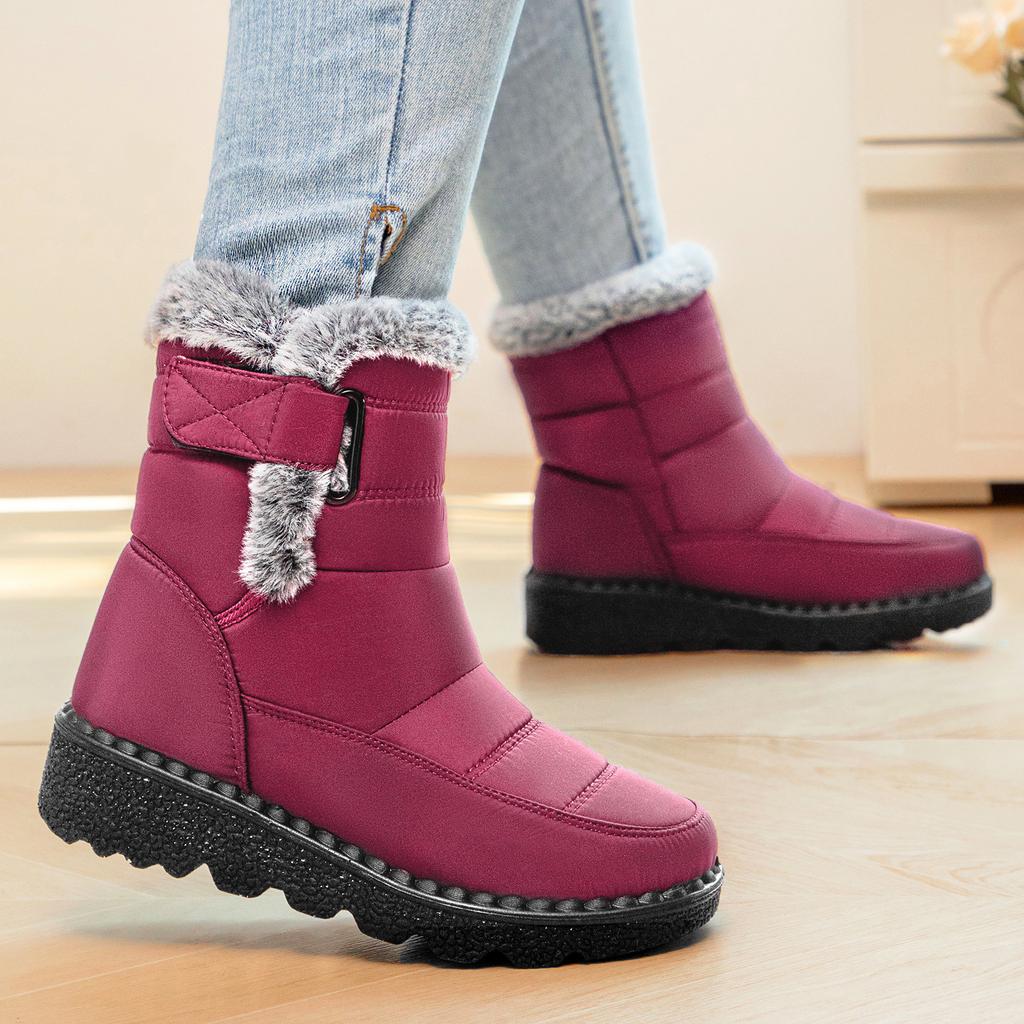 Cotton Shoes Women's Large Size Winter Snow Boots Velvet Shoes Children's Long Boots Heightened Thick-soled Cotton Boots