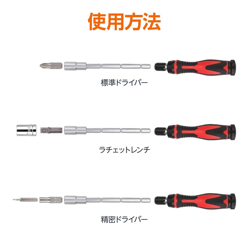 Amazon Basics Magnetic Ratchet Wrench and Screwdriver 73 Black Set, Pieces, Red,