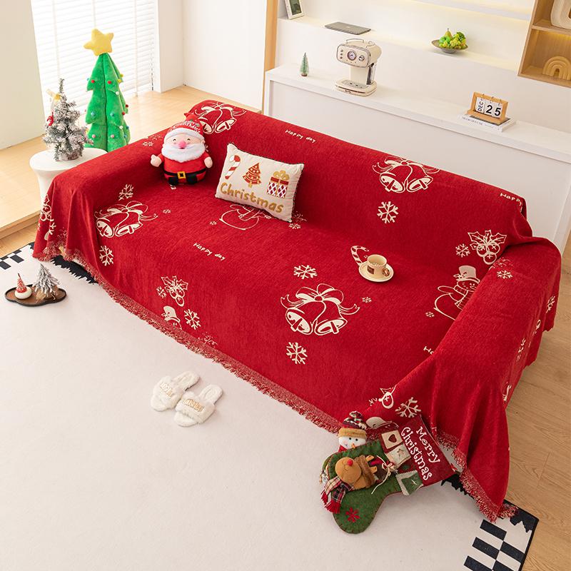 Christmas Festival Decoration Chenille Sofa Cover,All Seasons Blanket Sofa Towel,Living Room Sofa Cover,Anti-cat Scratch Cover
