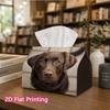 1pc, 2D Flat Printing, Tissue Box Chocolate Labrador Retriever Pattern Printing Party Tissue Box, Multifunctional Kitchen And Dining Table, Coffee Tab