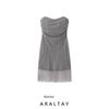 Araltay New Arrival Fashion Style Women's Clothing Fashion All-Match Simple and Tight Strapless Dress Rhinestone Transparent Dress