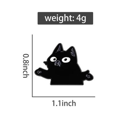 Black Cat Spreading Hands Enamel Pins Custom Shadow Cat Brooches Lapel Badges Clothes Animal Jewelry Gift for Kids Friends