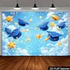 2D Plane, 1 Piece of Clear Sky Graduation Cap Backdrop, Suitable for Graduation Season Decoration