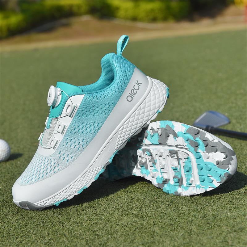Cross-border New Golf Shoes, Light and Breathable, Men's and Women's Adult Outdoor Sports, Rotating Button Sneakers