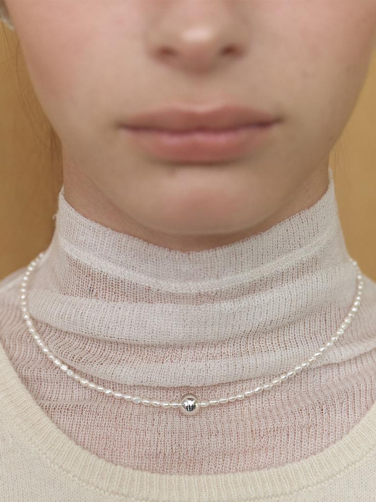 Love Me Monster Shining Pearl & Ball Necklace (L253Mnk030)