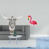 Tribal Bull Head Wall Hanging Sculpture And Flamingo Garden Stake Art Decor for Office Farmhouse