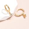 Simple Gold Color Stainless Steel Floral Sweet Earrings Temperament Simple Inlaid Zircon for Women Wedding Jewelry Accessories