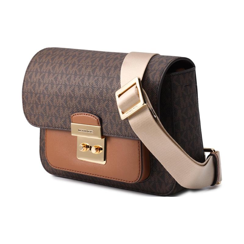 Michael Kors Sloan Series Retro Presbyopia Flip Commuting Artificial Leather Camera Bag Shoulder Messenger Bag Medium Women's Dark Brown