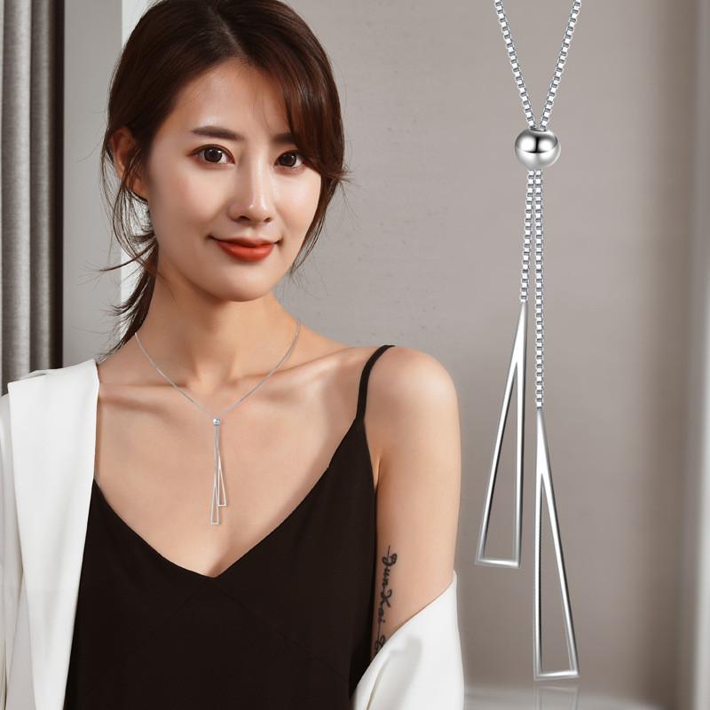 Fashionforward Steel Titanium Clavicle Necklace For Women In Gold Or Silver Stylish Geometric Design