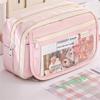 Multi-color 9-layer Large Capacity Pencil Case Transparent Storage Zipper Closure For Girl School Supplies Pencil Case