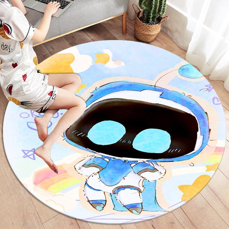 ASTRO BOT Round Area Rug,Carpet Rug for Living Room Bedroom Sofa Playroom Decor,Non-slip Floor Mat