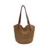 Summer New Cotton Thread Woven Bag Casual Straw Woven Holiday Wind Beach Bag Versatile Shoulder Bucket Bag