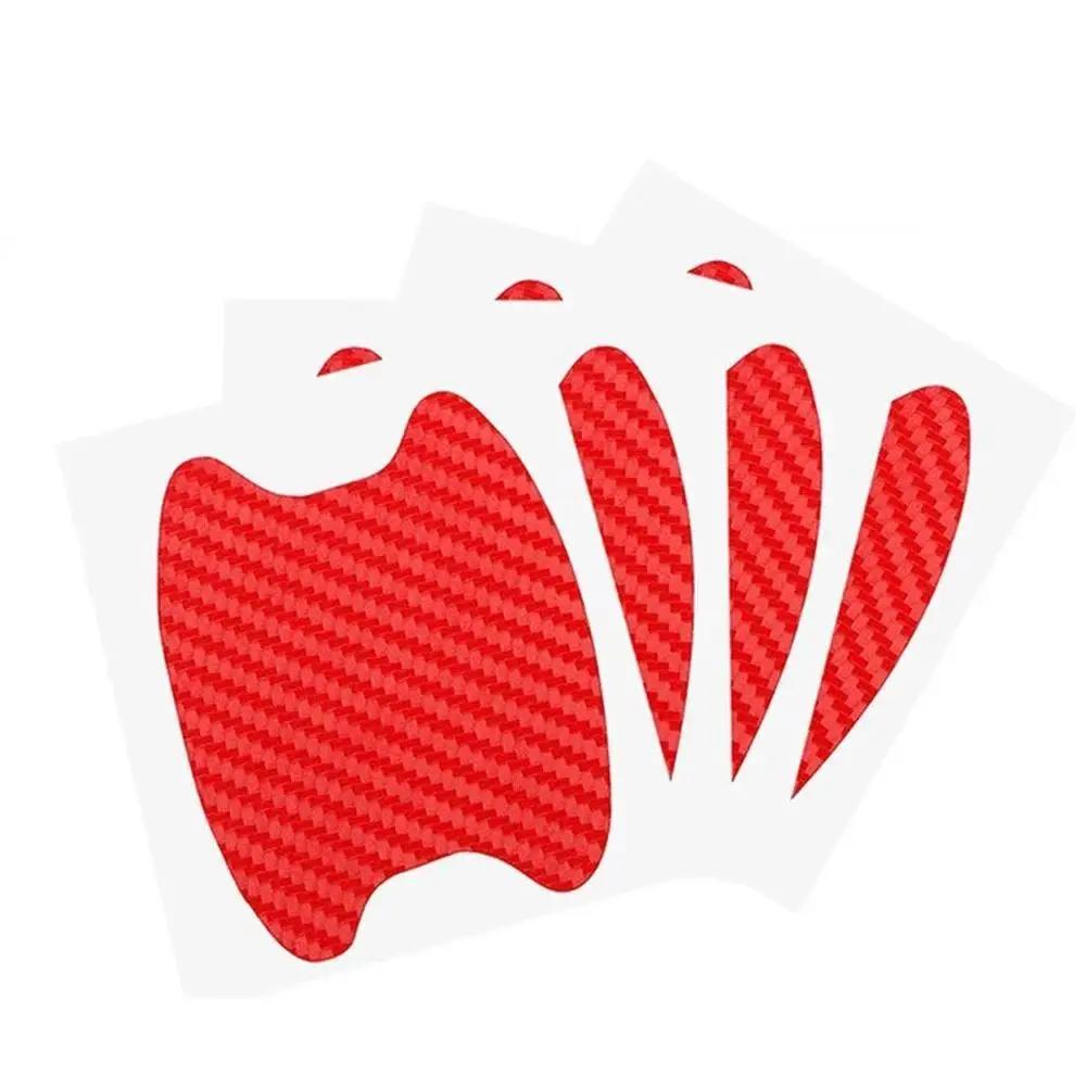 4 st Bildekaler Anti-repa Bilens dörrhandtag Kolfiber skydd Automobiler Handtagsskyddsfilm Styling Exteriör