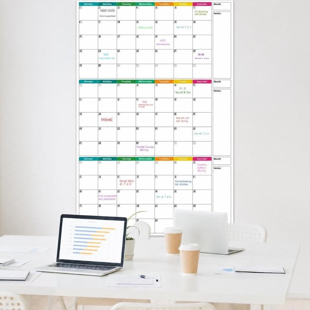 Dry Erase 3 Months Calendar Large Size Schedule Planning Table Hot Wall Calendar  Family Planning