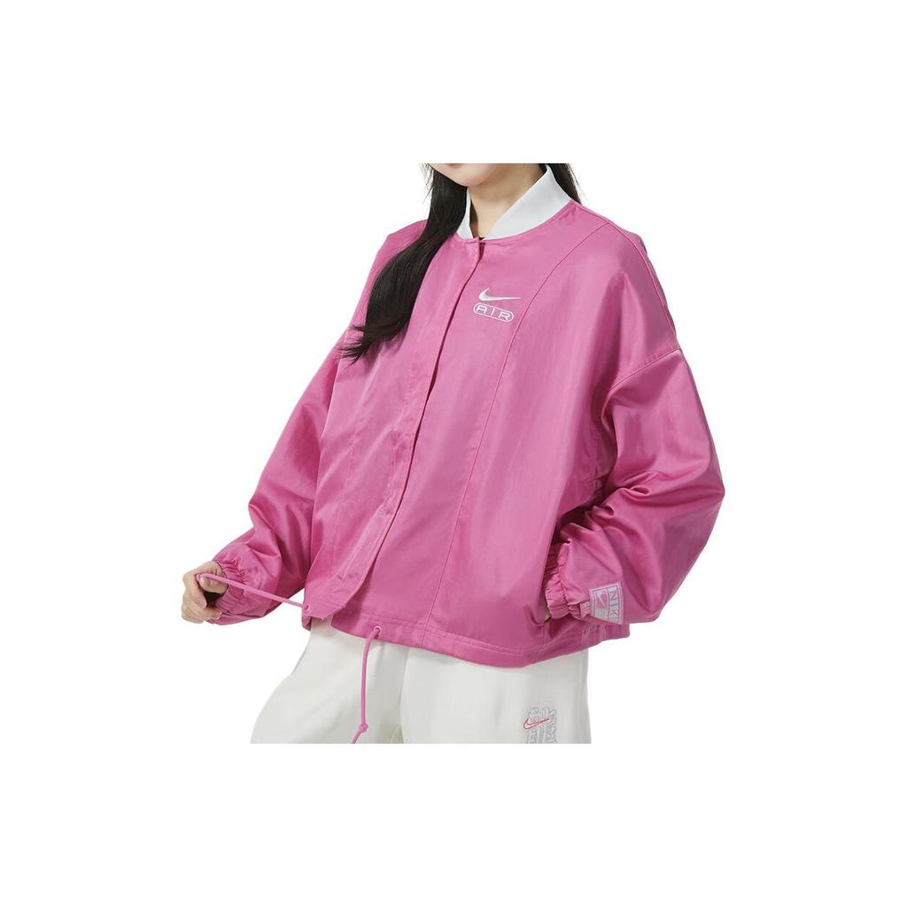 Nike Colorblock Collar Design Casual Woven Long-Sleeve Jacket Women Jackets Magenta FN1909-675